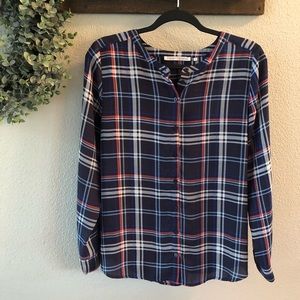 Plaid Button Up Blouse